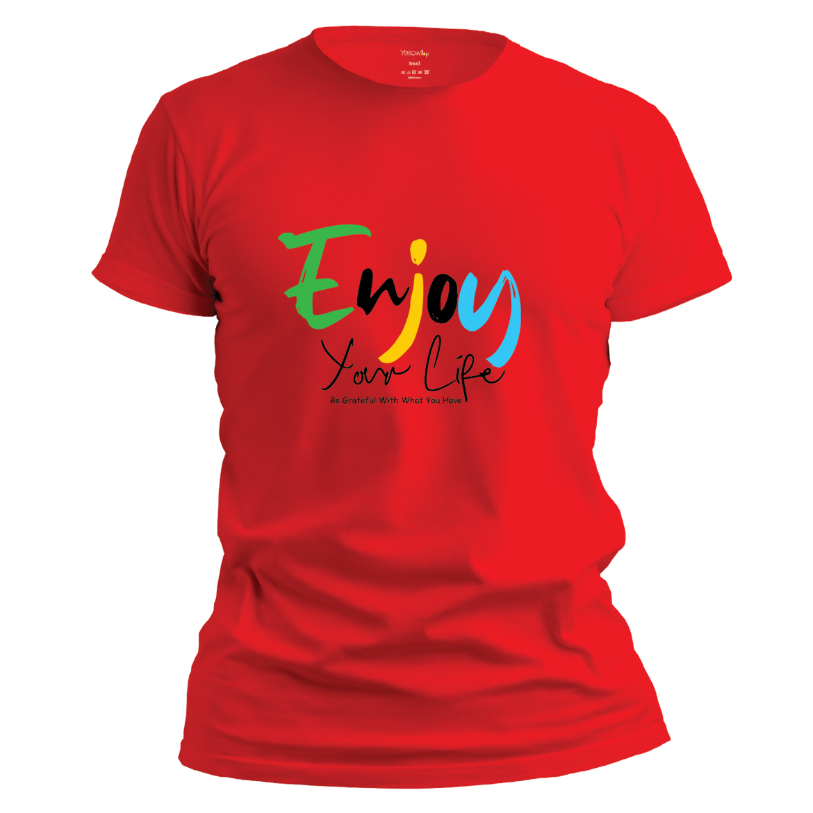 Εικόνα της T-shirt με τύπωμα "Enjoy" κόκκινο