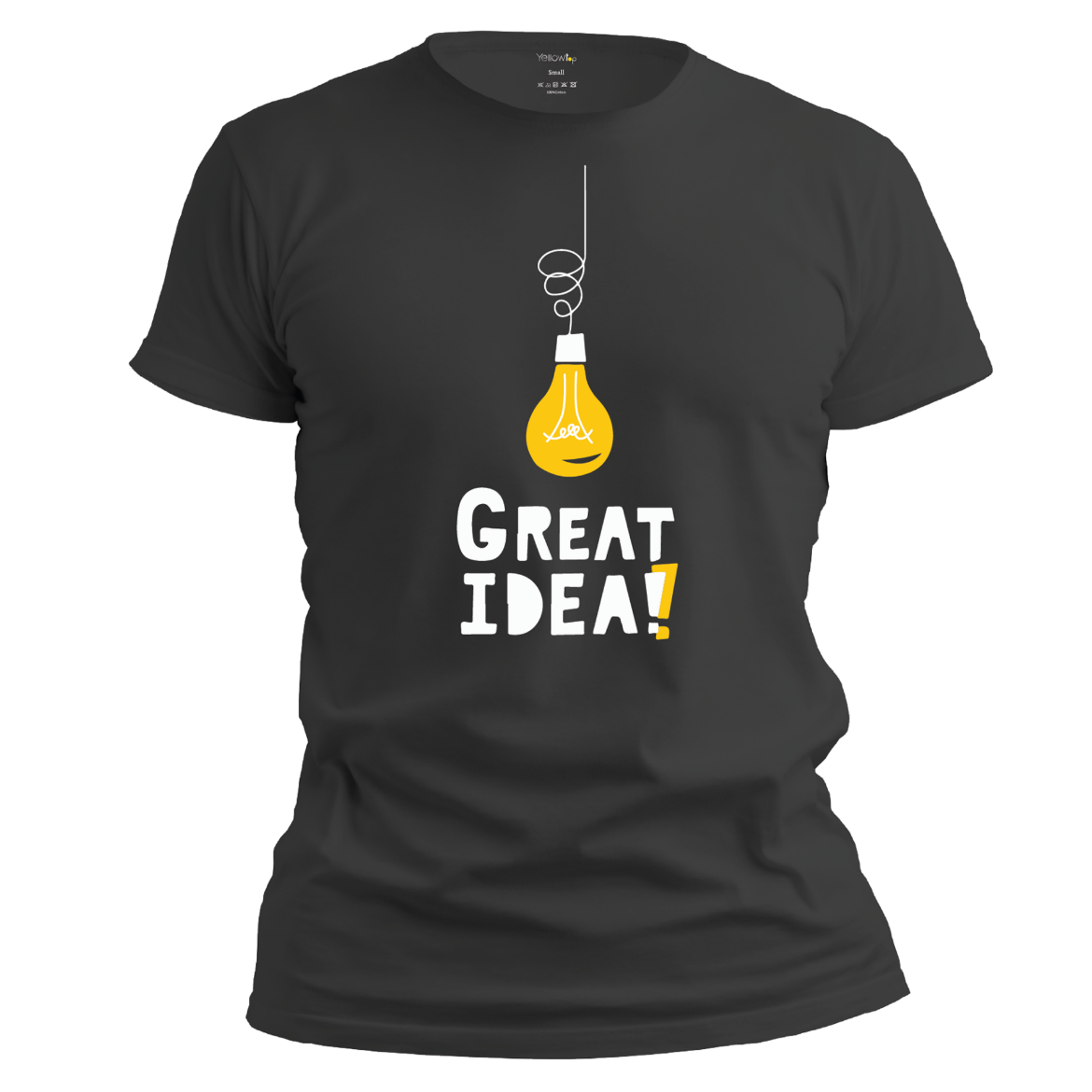 Εικόνα της T-shirt με τύπωμα "great idea" μαύρο