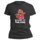 Εικόνα της T-shirt με τύπωμα "προσοχή στον σκύλο" μαύρο