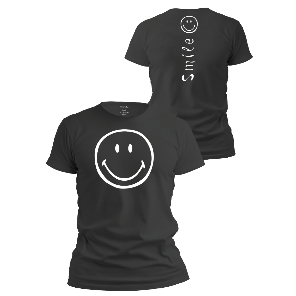 Εικόνα της T-shirt με τύπωμα "smile" μαύρο