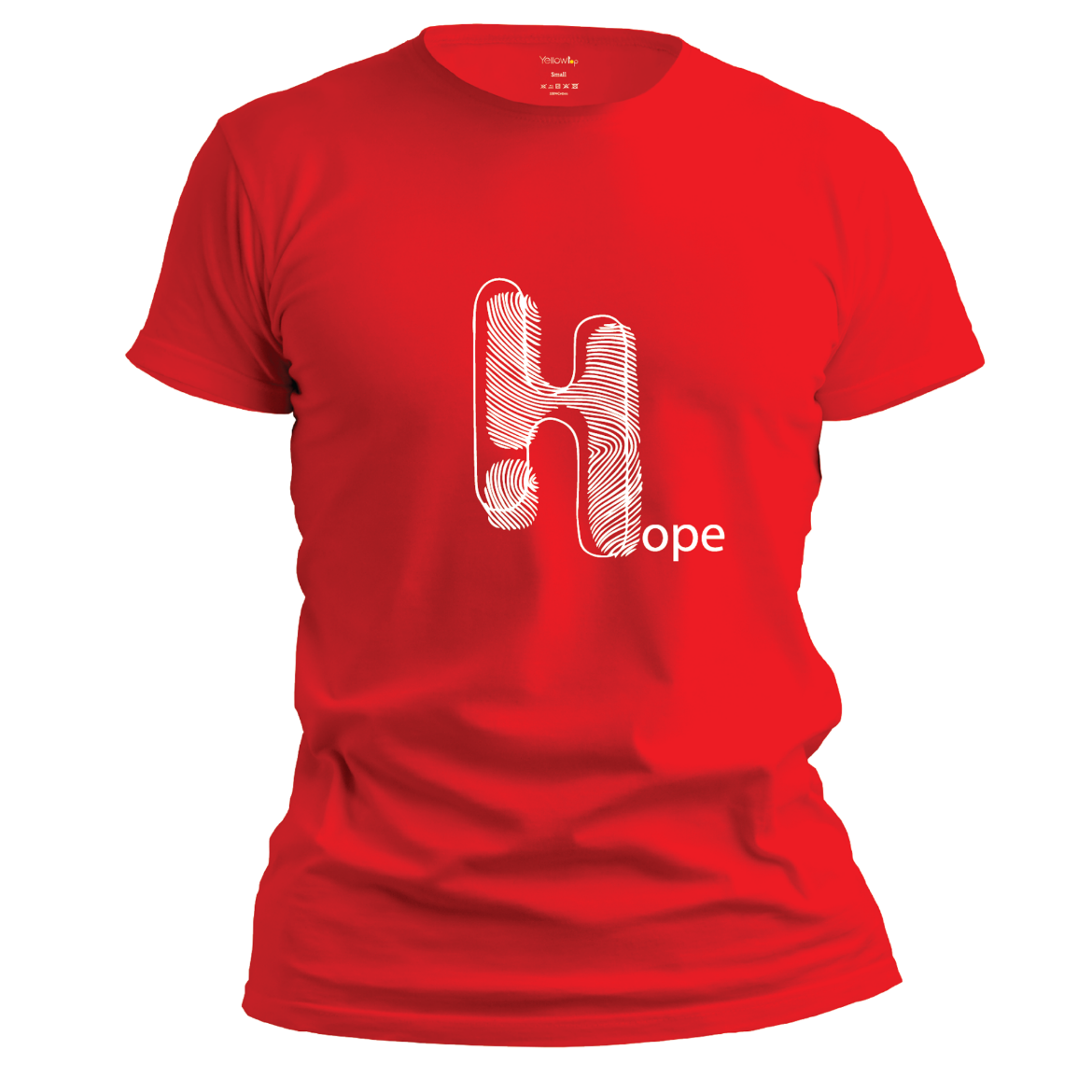 Εικόνα της T-shirt με τύπωμα "hope" κόκκινο