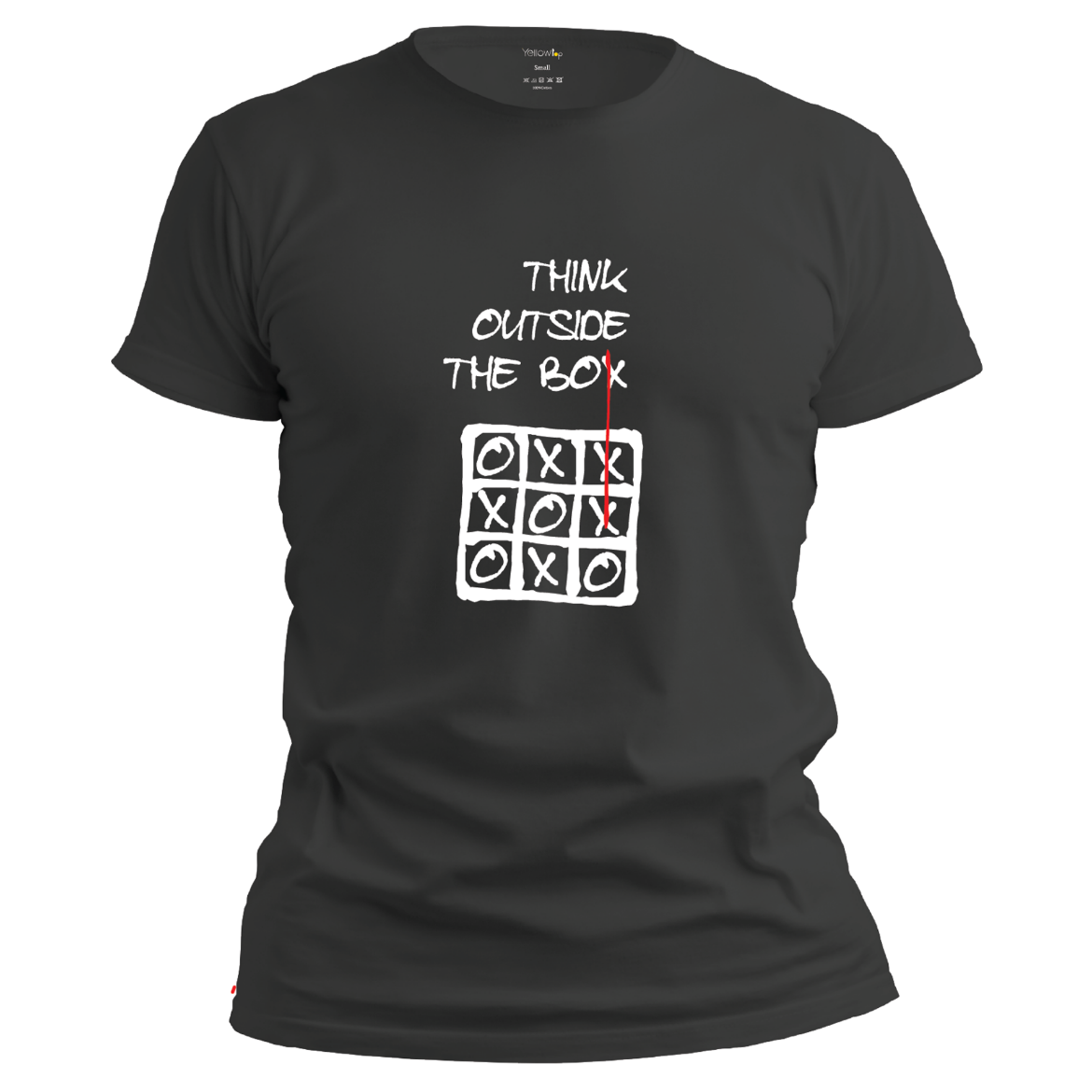 Εικόνα της T-shirt με τύπωμα "think outside the box" μαύρο