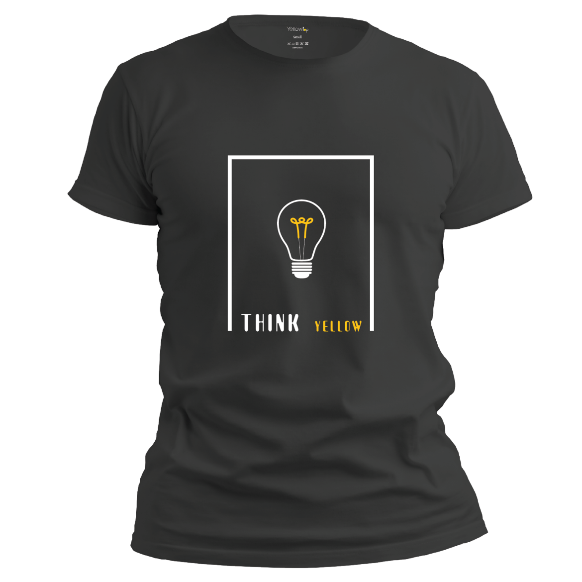 Εικόνα της T-shirt με τύπωμα "think yellow" μαύρο