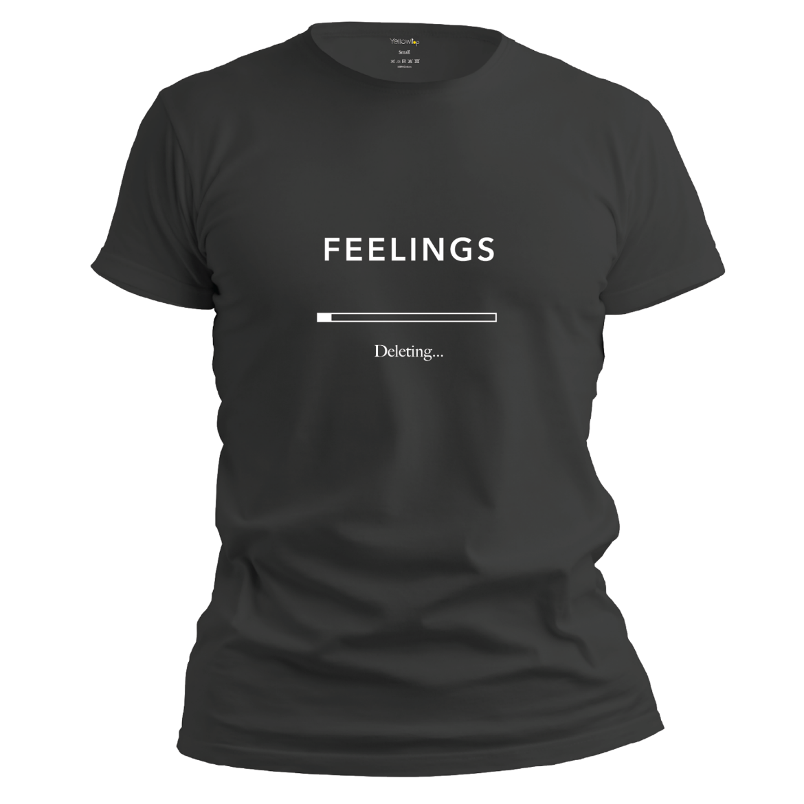 Εικόνα της T-shirt με τύπωμα "feelings deleting" black