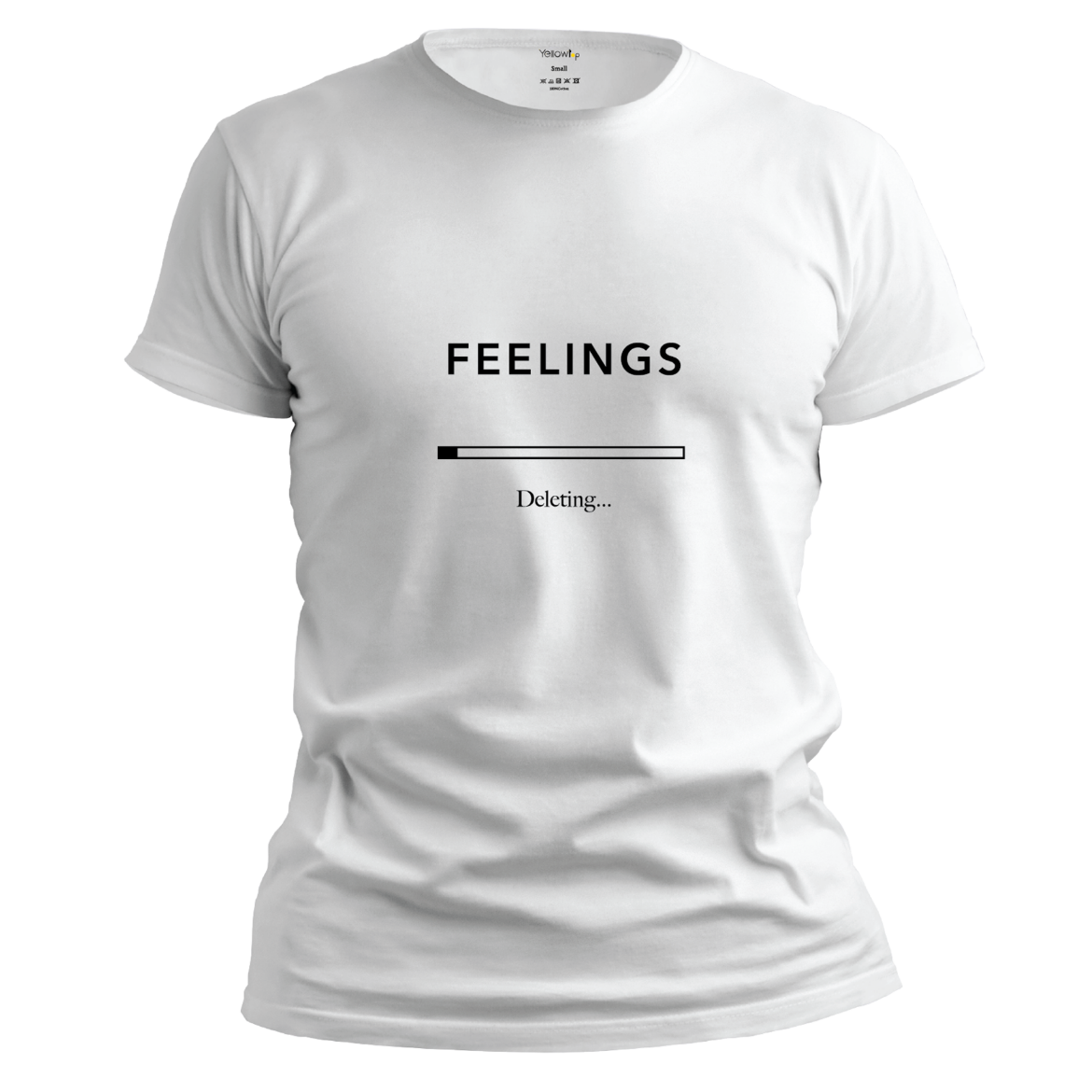 Εικόνα της T-shirt με τύπωμα "feelings deleting" λευκό