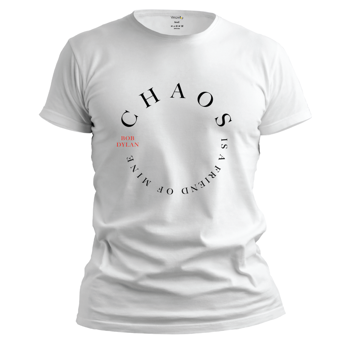 Εικόνα της T-shirt με τύπωμα "chaos" λευκό