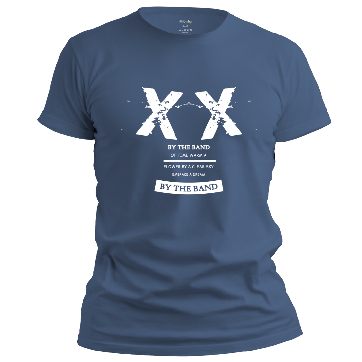 Εικόνα της T-shirt με τύπωμα "by the band" μπλε