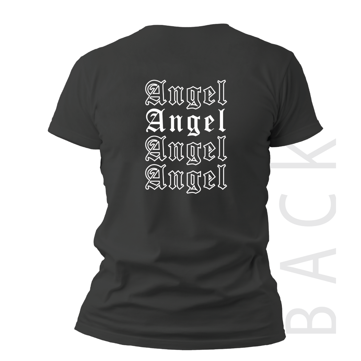 Εικόνα της T-shirt με τύπωμα "angel" μαύρο