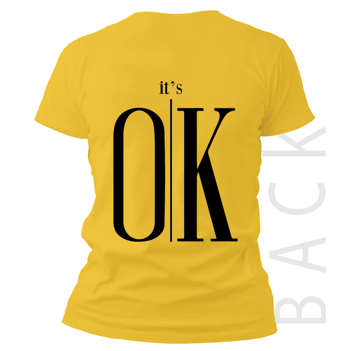 Εικόνα της T-shirt με τύπωμα "it's ok" κίτρινο