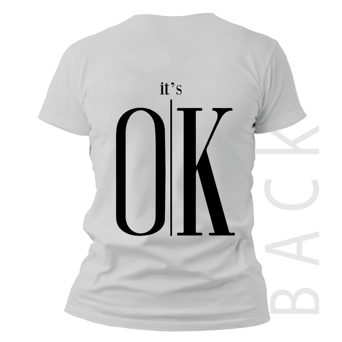 Εικόνα της T-shirt με τύπωμα "it's ok" λευκό