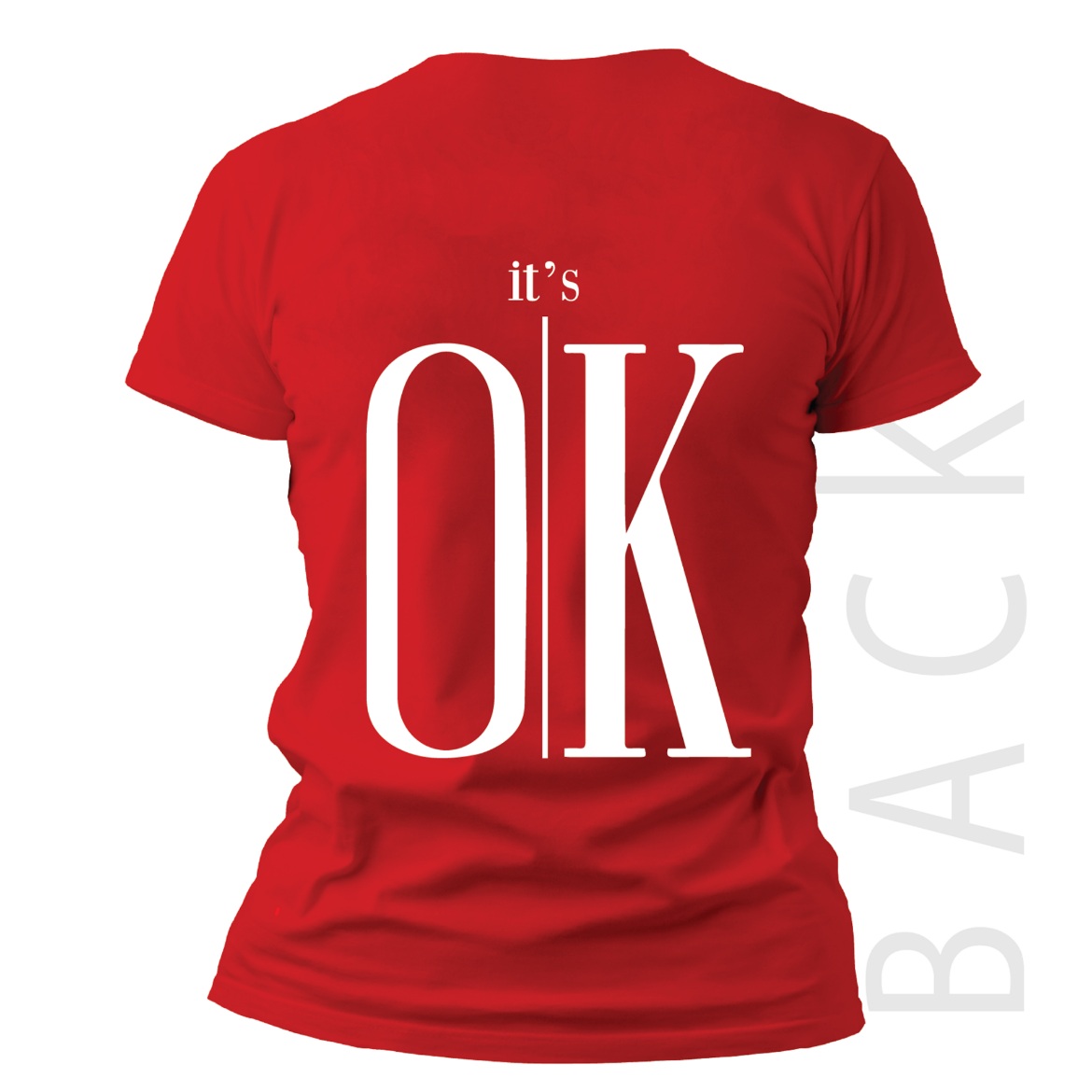 Εικόνα της T-shirt με τύπωμα "it's ok" κόκκινο