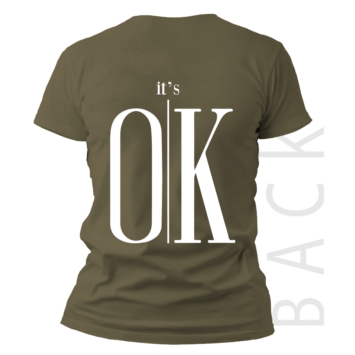 Εικόνα της T-shirt με τύπωμα "it's ok" πράσινο