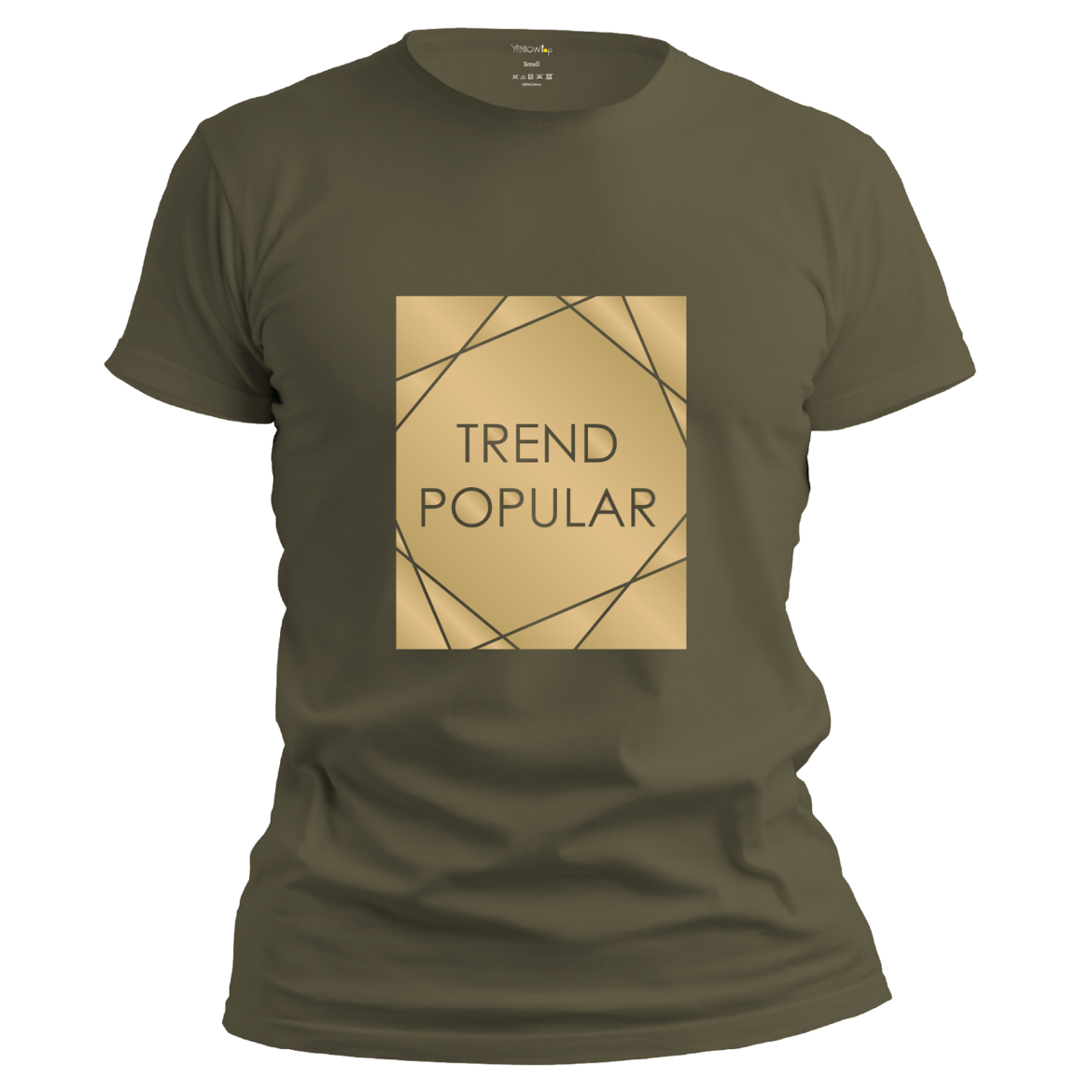 Εικόνα της T-shirt με χρύσο τύπωμα "trend popular" πράσινο