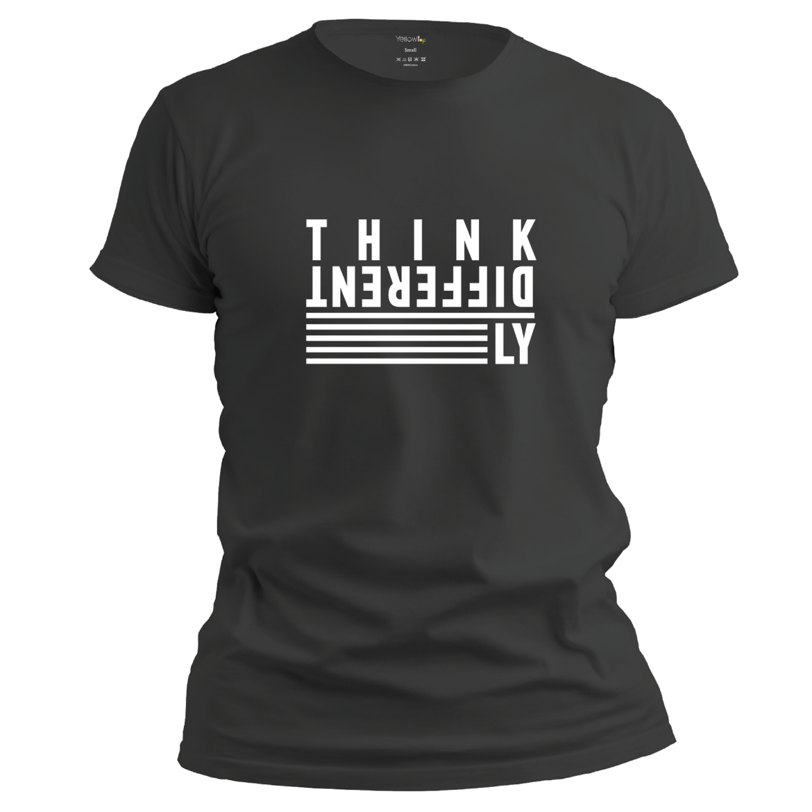 Εικόνα της T-shirt με τύπωμα "think differently" μάυρο