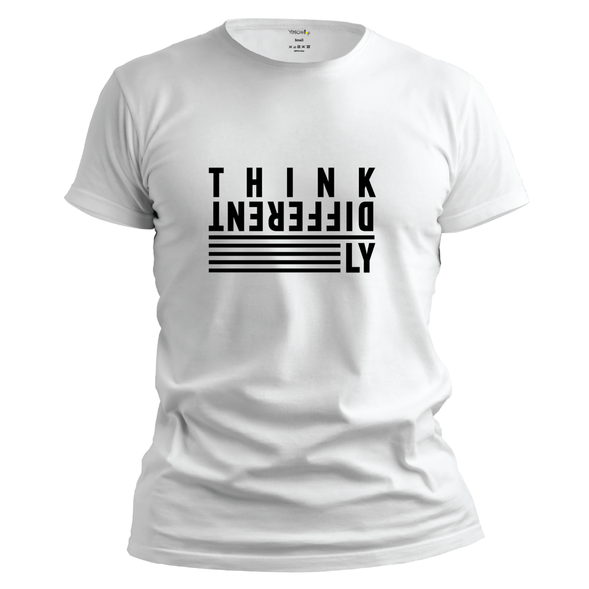 Εικόνα της T-shirt με τύπωμα "think differently" λευκό