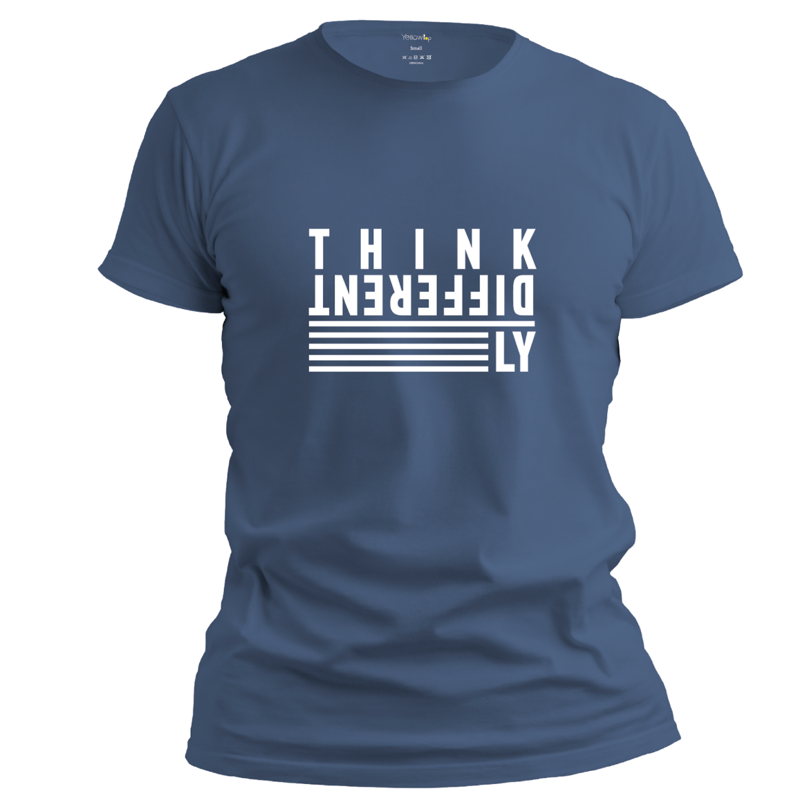 Εικόνα της T-shirt με τύπωμα "think differently" μπλε