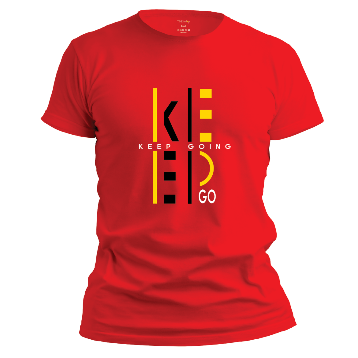 Εικόνα της T-shirt με τύπωμα "keep going" κόκκινο