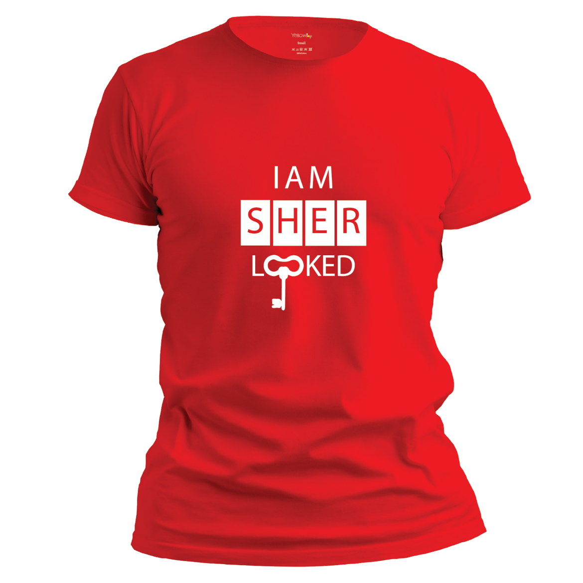 Εικόνα της T-shirt με τύπωμα "i'am sher look" κόκκινο