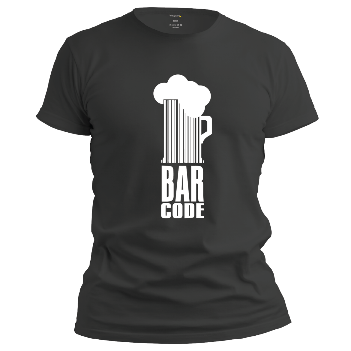 Εικόνα της T-shirt με τύπωμα "bar code" μαύρο