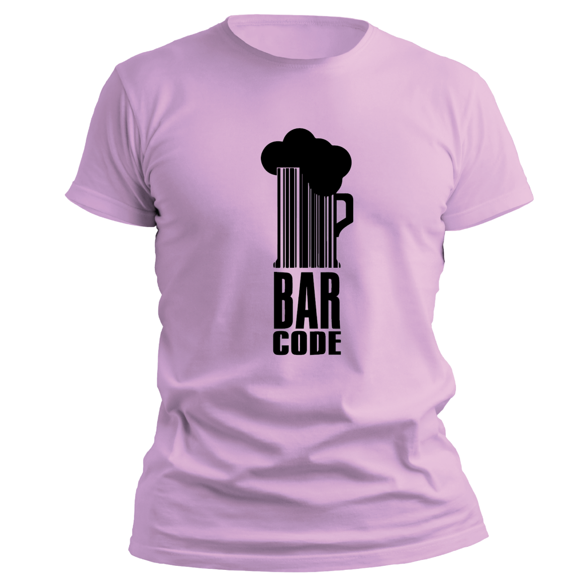 Εικόνα της T-shirt με τύπωμα "bar code" ροζ