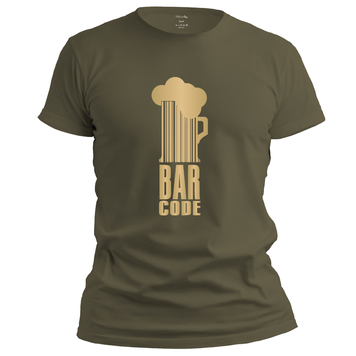 Εικόνα της T-shirt με τύπωμα "bar code" πράσινο