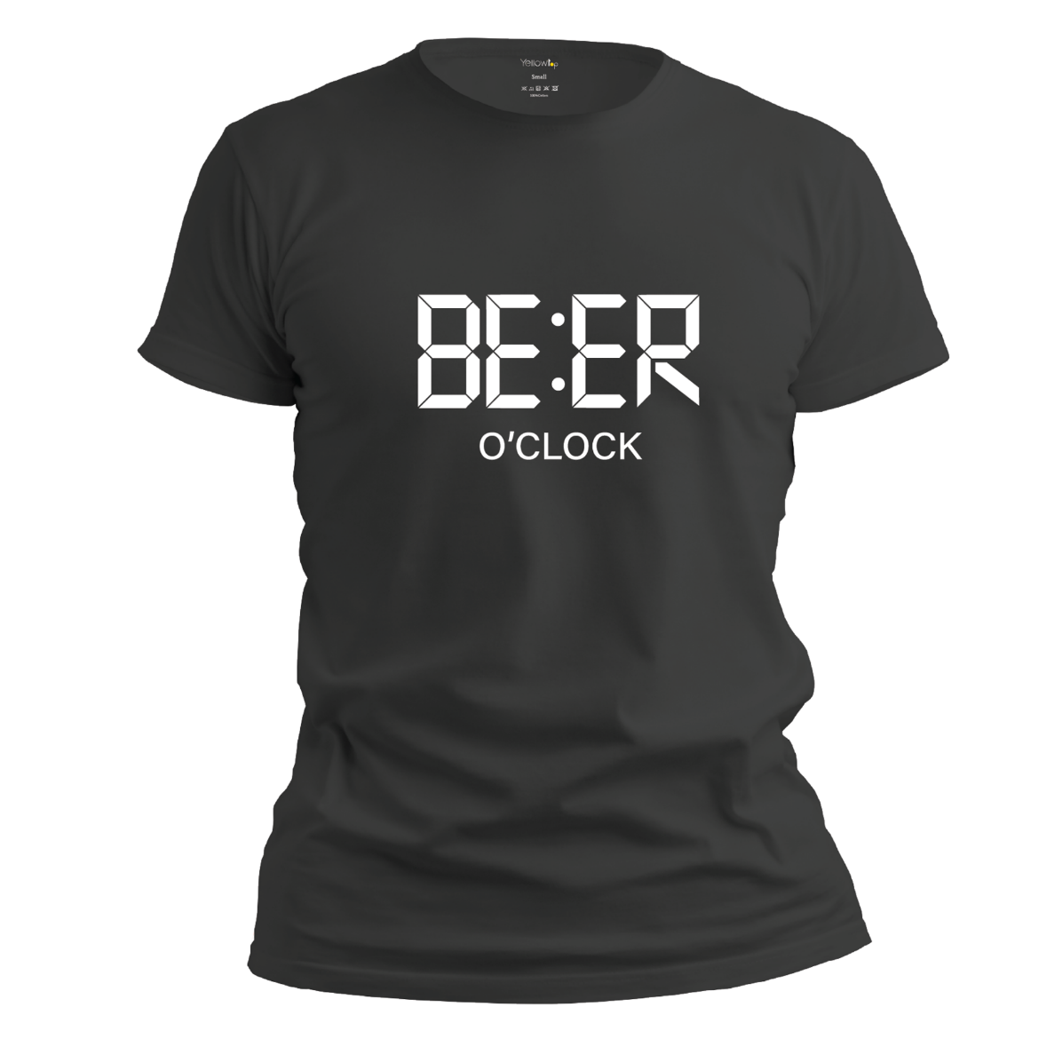 Εικόνα της T-shirt με τύπωμα "beer o'clock" μαύρο