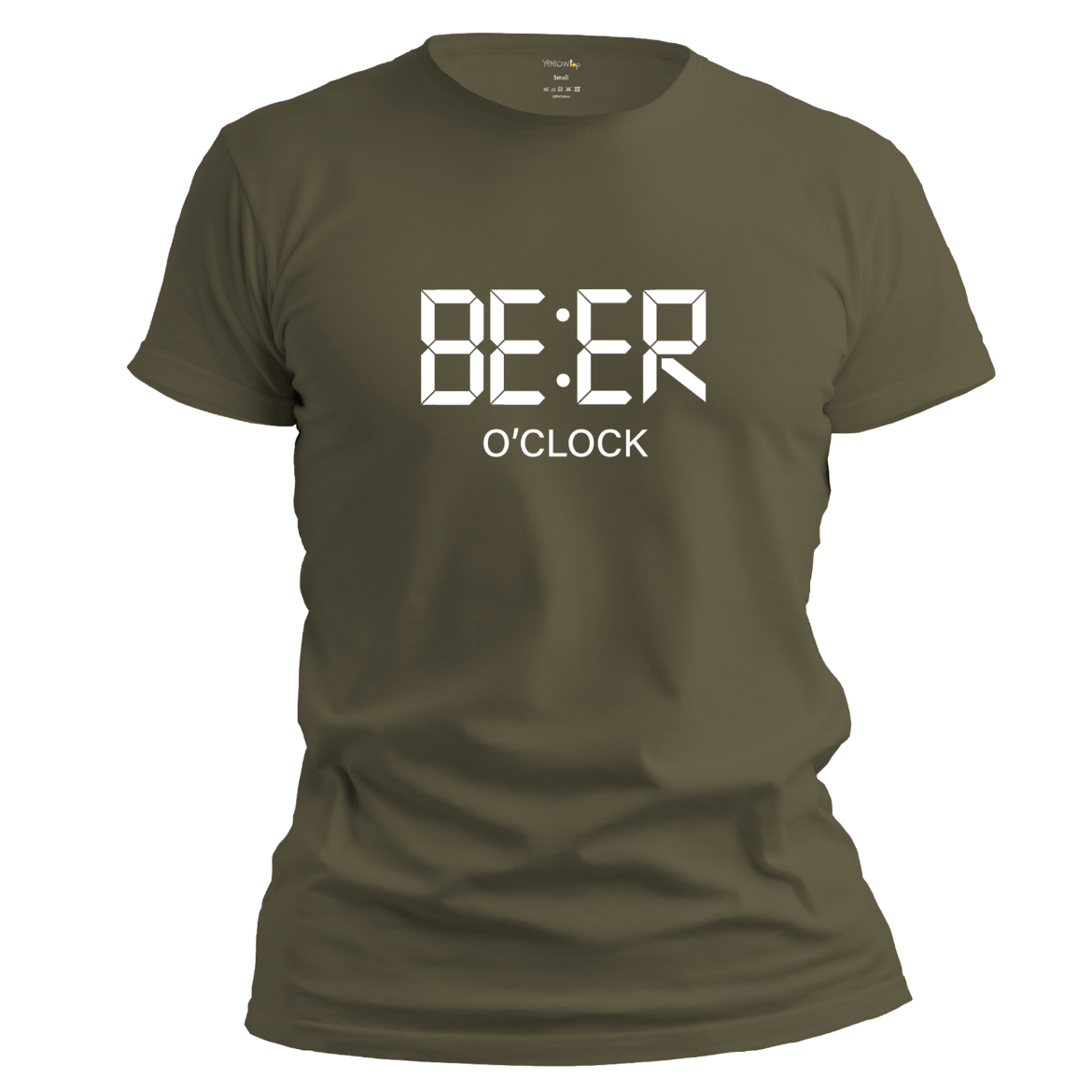 Εικόνα της T-shirt με τύπωμα "beer o'clock" πράσινο