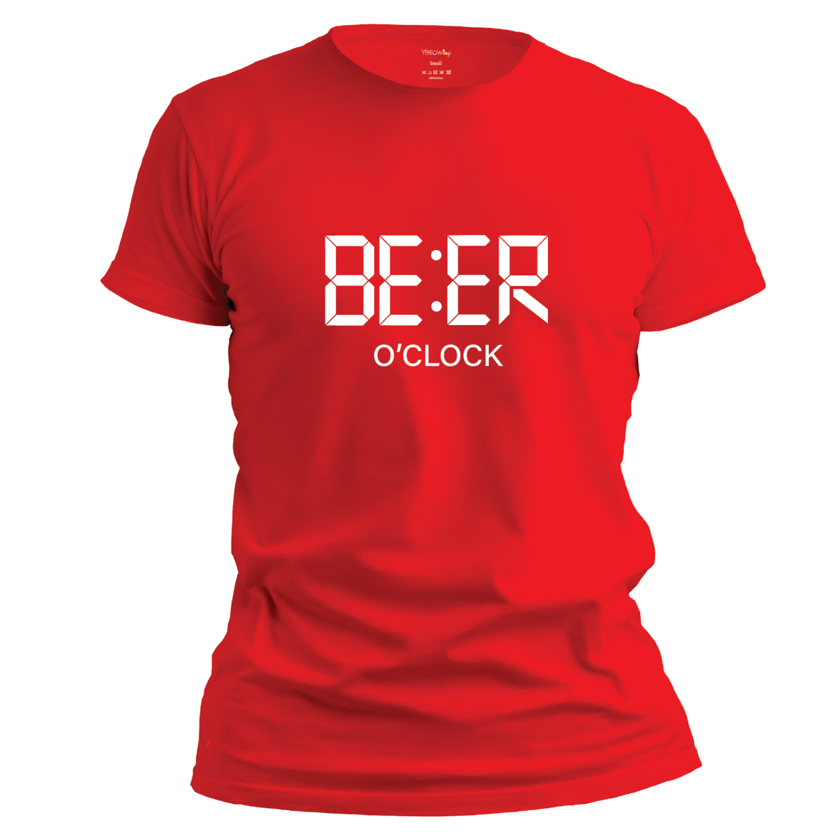 Εικόνα της T-shirt με τύπωμα "beer o'clock" κόκκινο