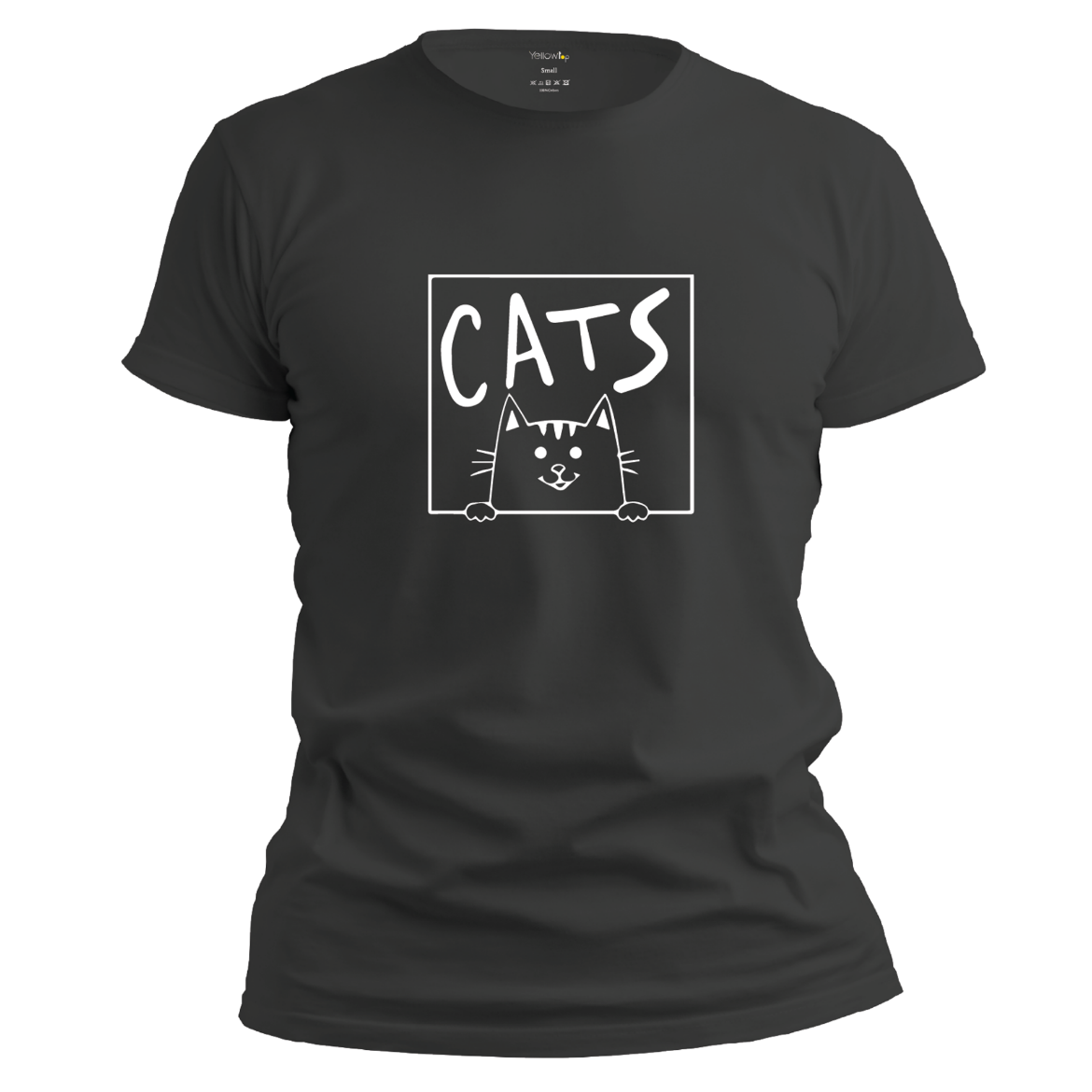 Εικόνα της T-shirt με τύπωμα "cats" μαύρο