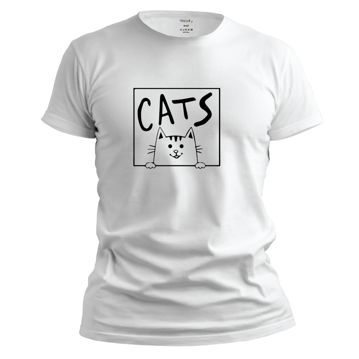 Εικόνα της T-shirt με τύπωμα "cats" λευκό