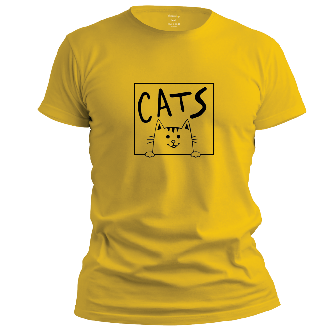 Εικόνα της T-shirt με τύπωμα "cats" κίτρινο