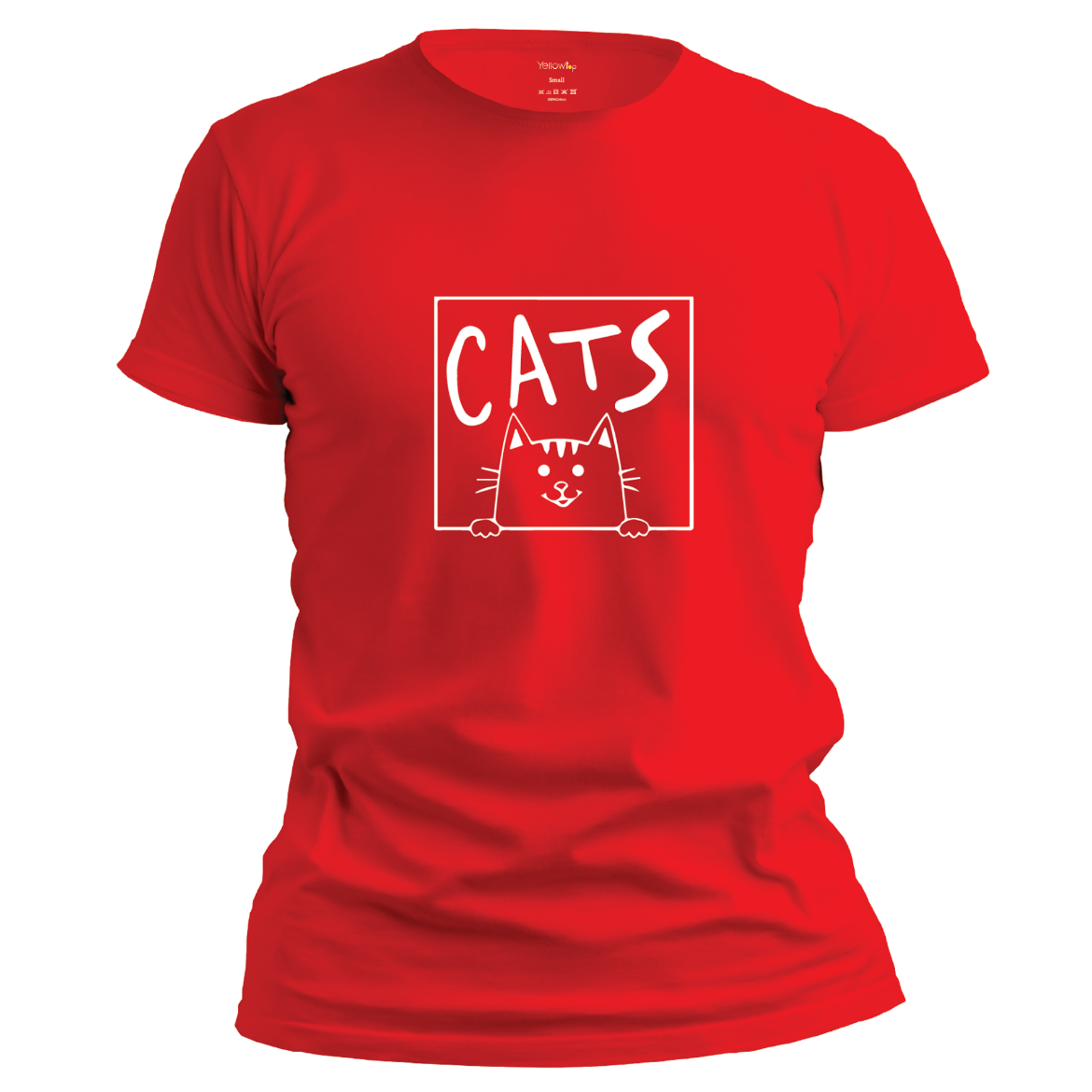 Εικόνα της T-shirt με τύπωμα "cats" κόκκινο