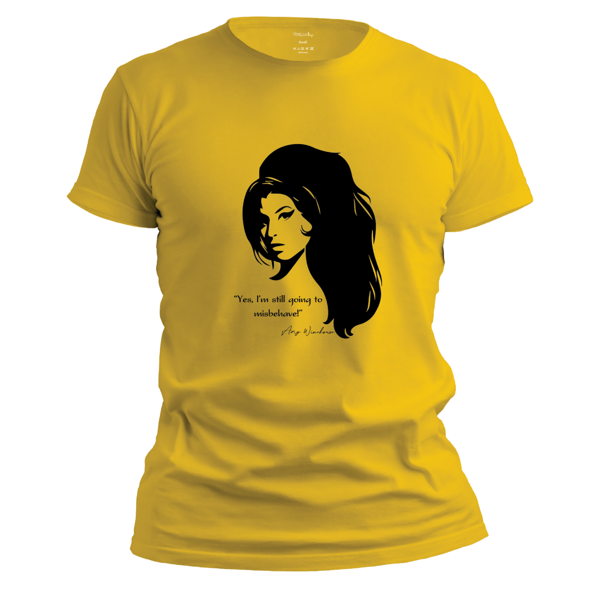 Εικόνα της T-shirt με τύπωμα "Amy Winehouse" κίτρινο