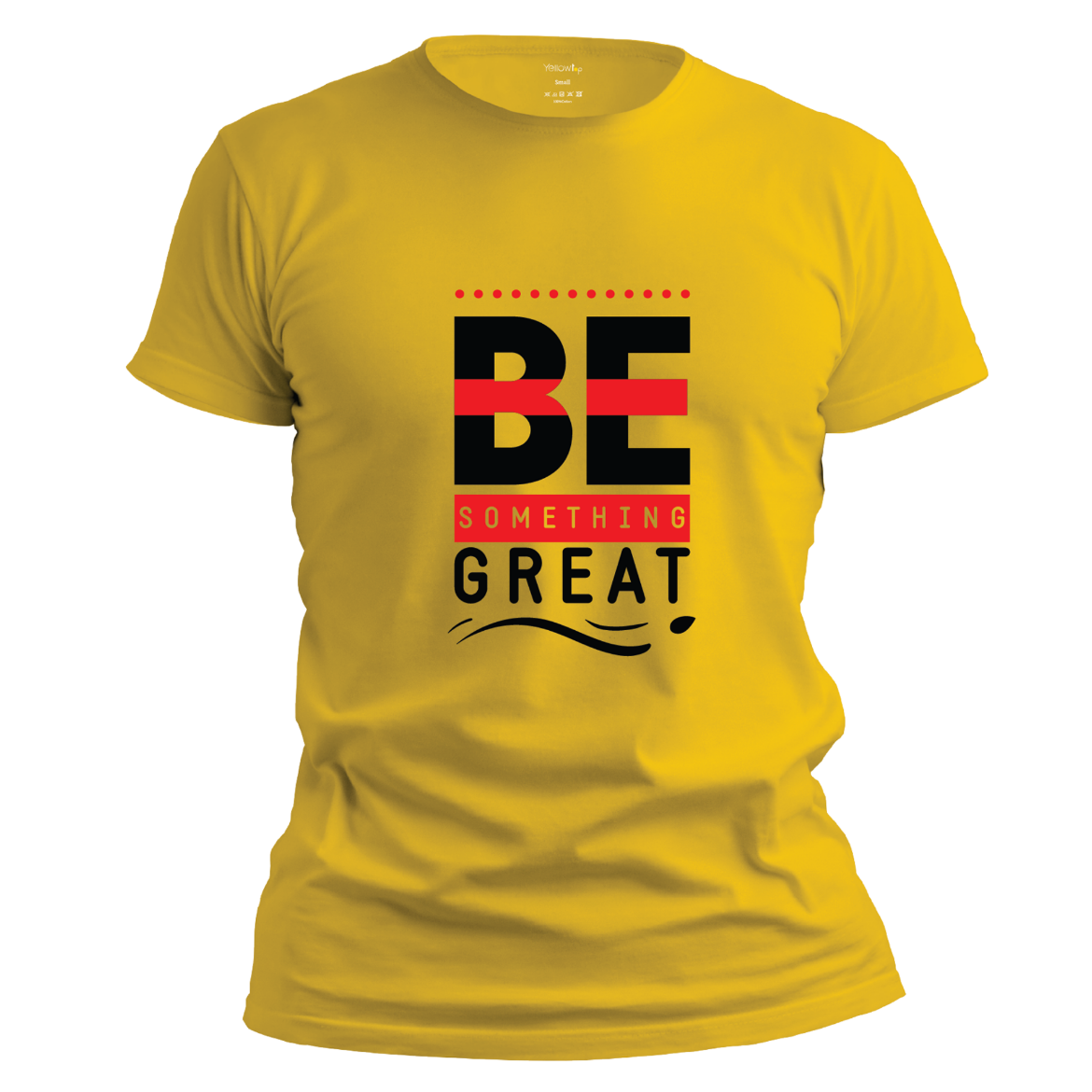 Εικόνα της T-shirt με τύπωμα "be great" κίτρινο