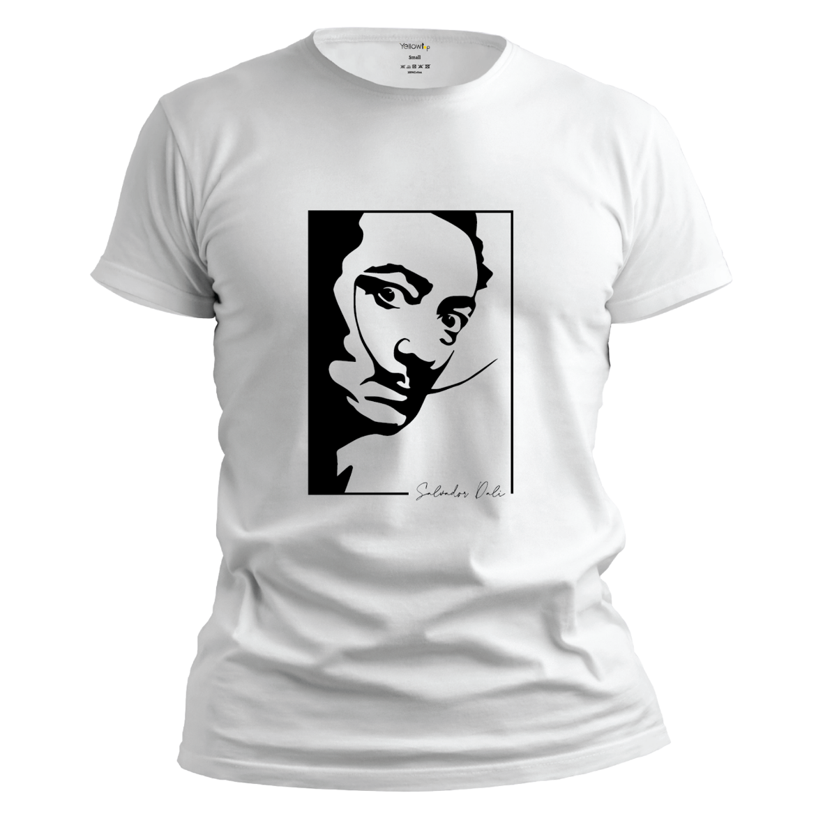 Εικόνα της T-shirt με τύπωμα "Salvador Dalí" λευκό