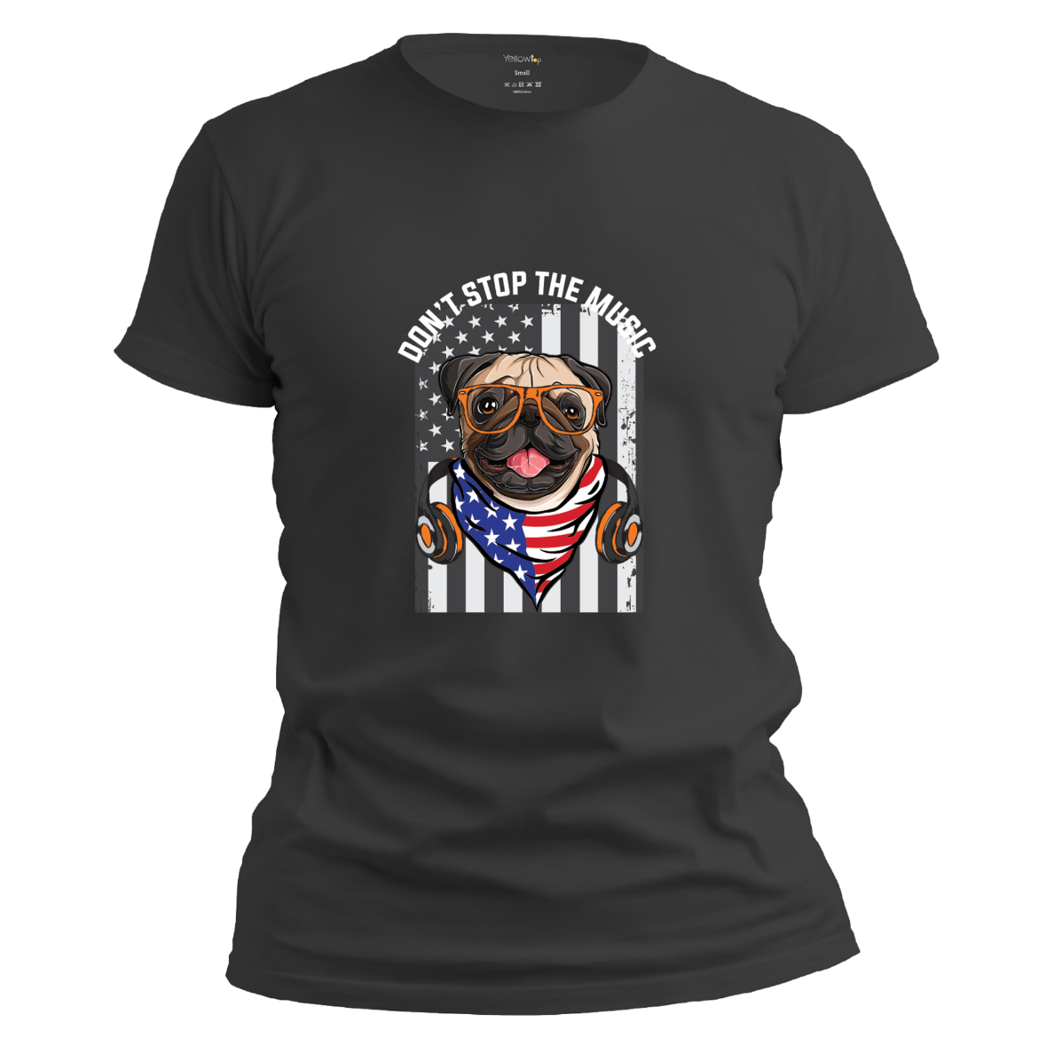 Εικόνα της T-shirt με τύπωμα "dog" μαύρο