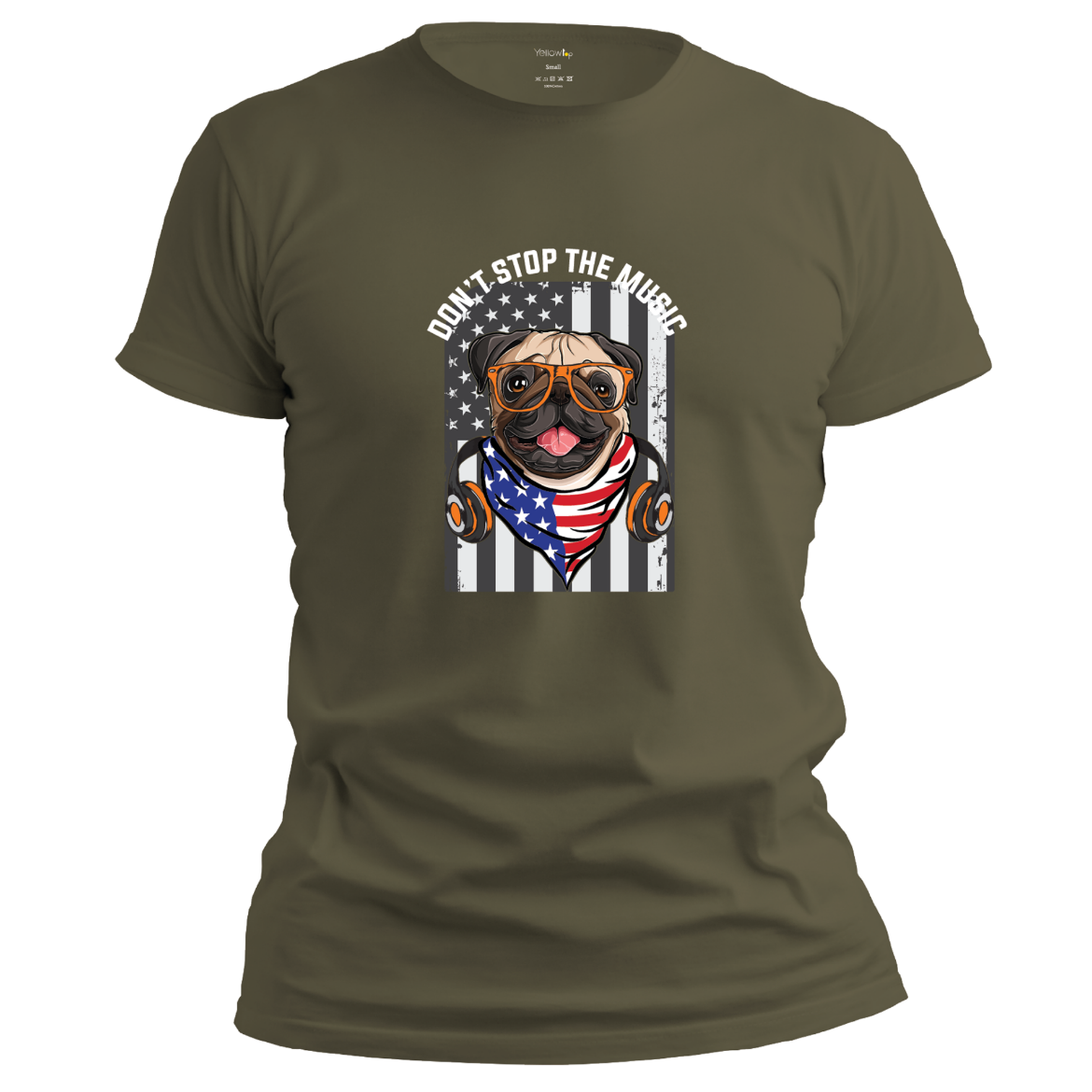 Εικόνα της T-shirt με τύπωμα "dog" πράσινο