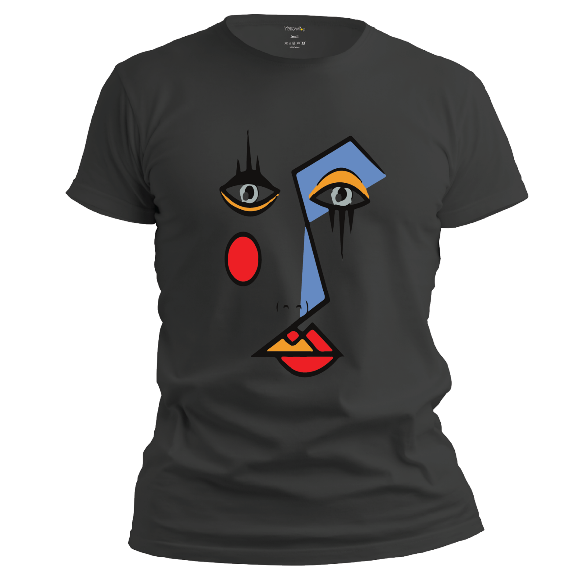 Εικόνα της T-shirt με τύπωμα "art face" μαύρο