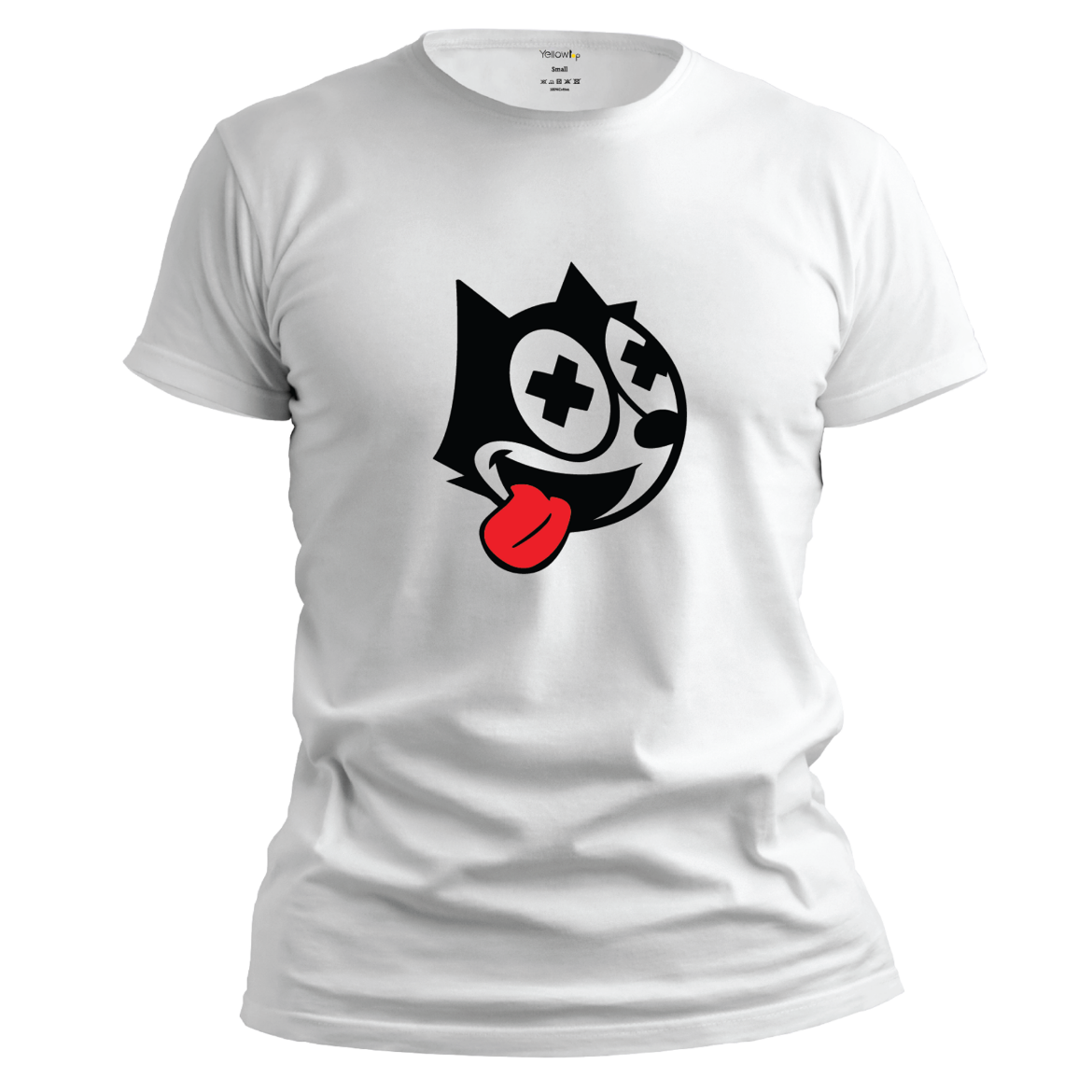 Εικόνα της T-shirt με τύπωμα "felix the cat" λευκό