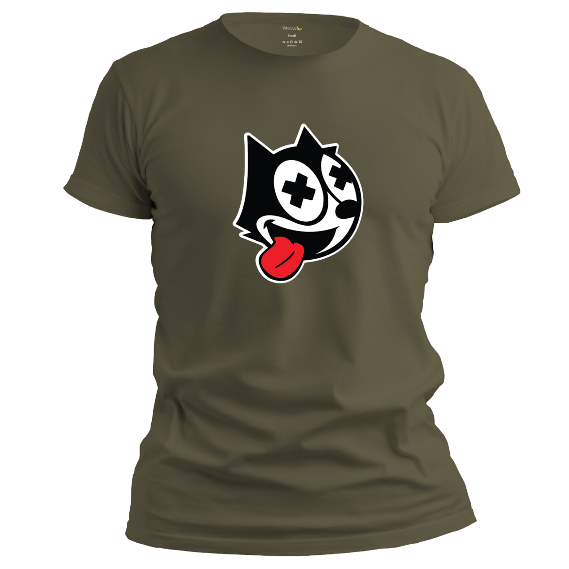 Εικόνα της T-shirt με τύπωμα "felix the cat" πράσινο