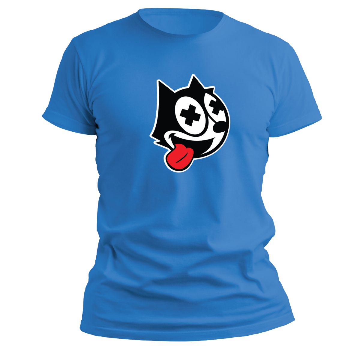 Εικόνα της T-shirt με τύπωμα "felix the cat" μπλε ρουα