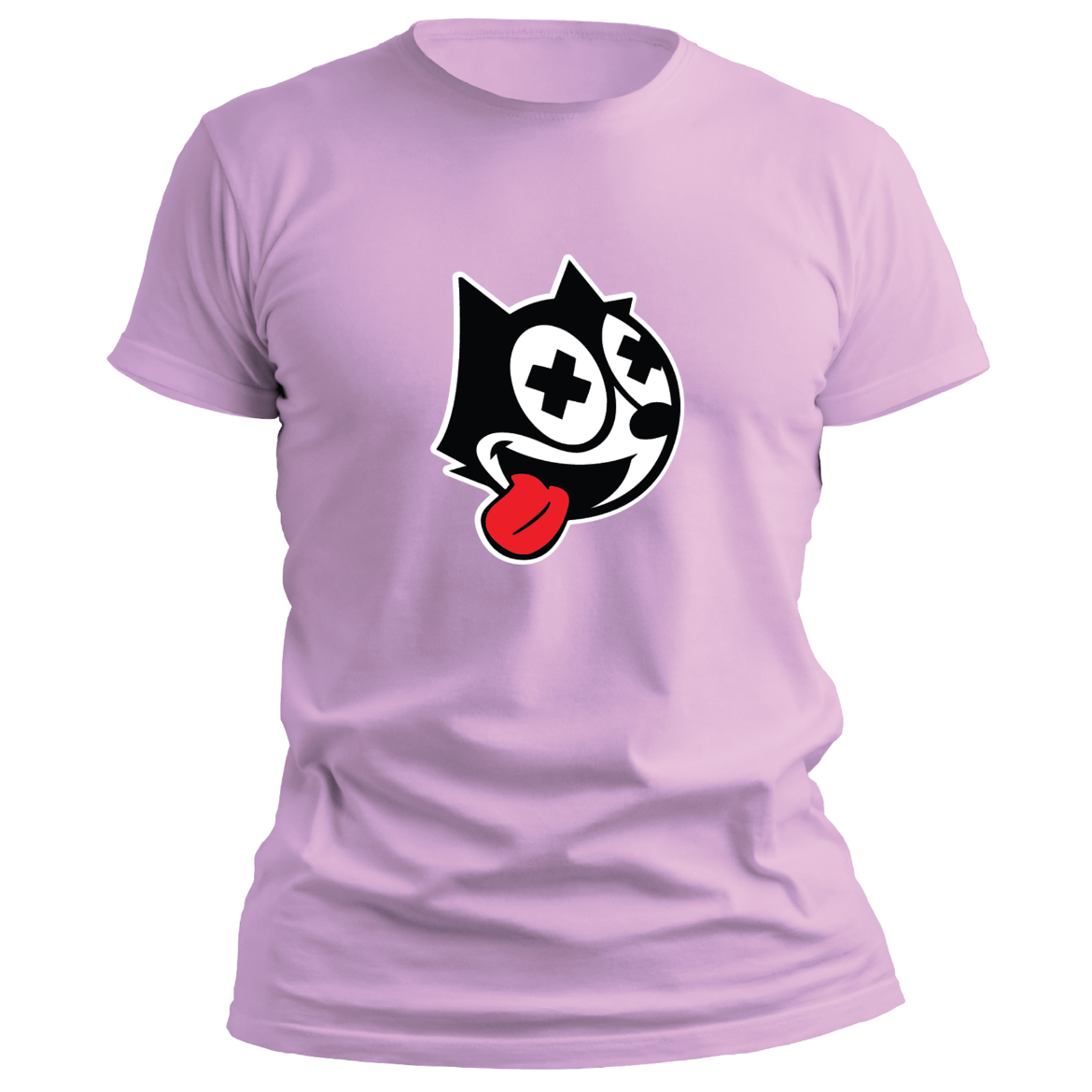 Εικόνα της T-shirt με τύπωμα "felix the cat" ροζ