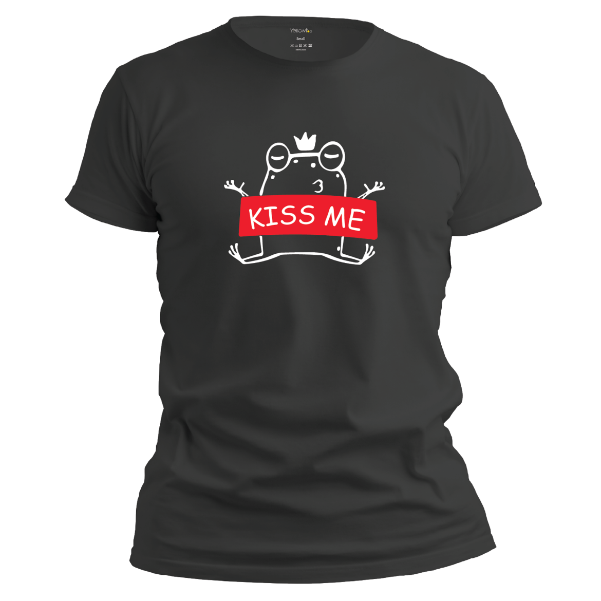 Εικόνα της T-shirt με τύπωμα "kiss me" μαύρο