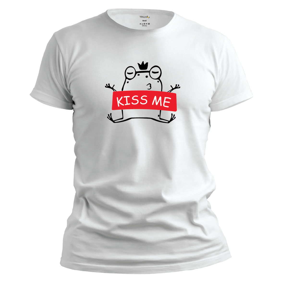 Εικόνα της T-shirt με τύπωμα "kiss me" λευκό