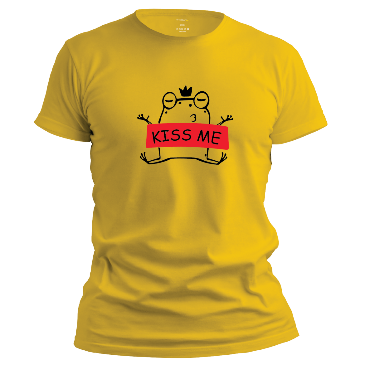 Εικόνα της T-shirt με τύπωμα "kiss me" κίτρινο