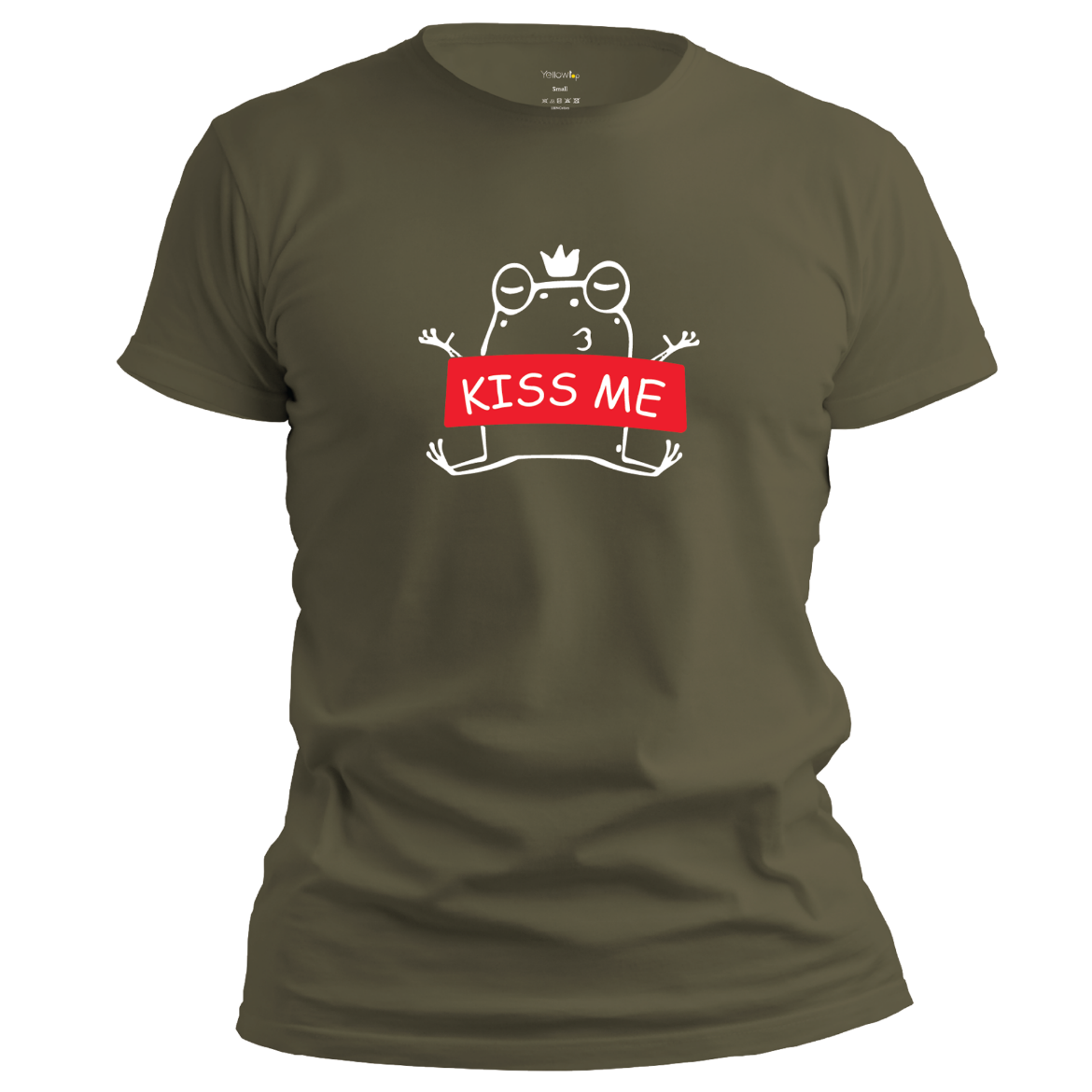 Εικόνα της T-shirt με τύπωμα "kiss me" πράσινο