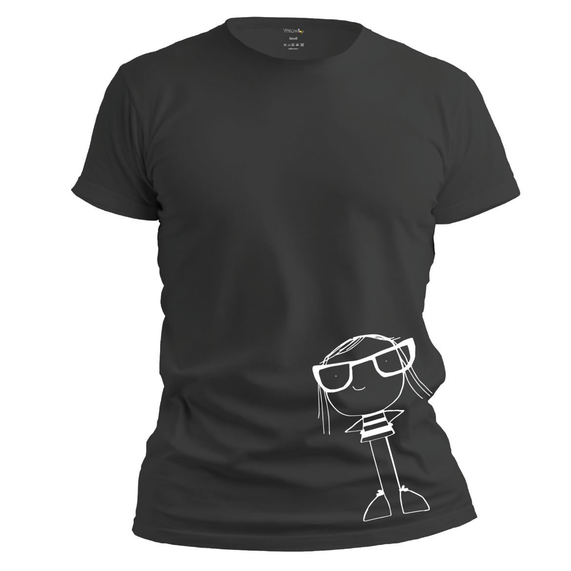 Εικόνα της T-shirt με τύπωμα "nerdy girl" μαύρο