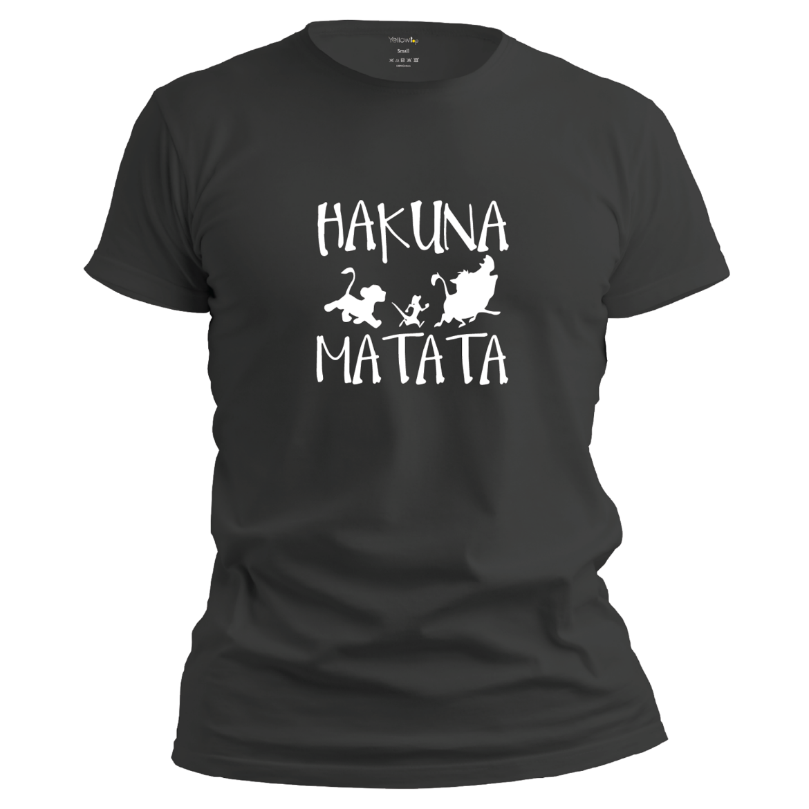 Εικόνα της T-shirt με τύπωμα "hakuna matata" μαύρο