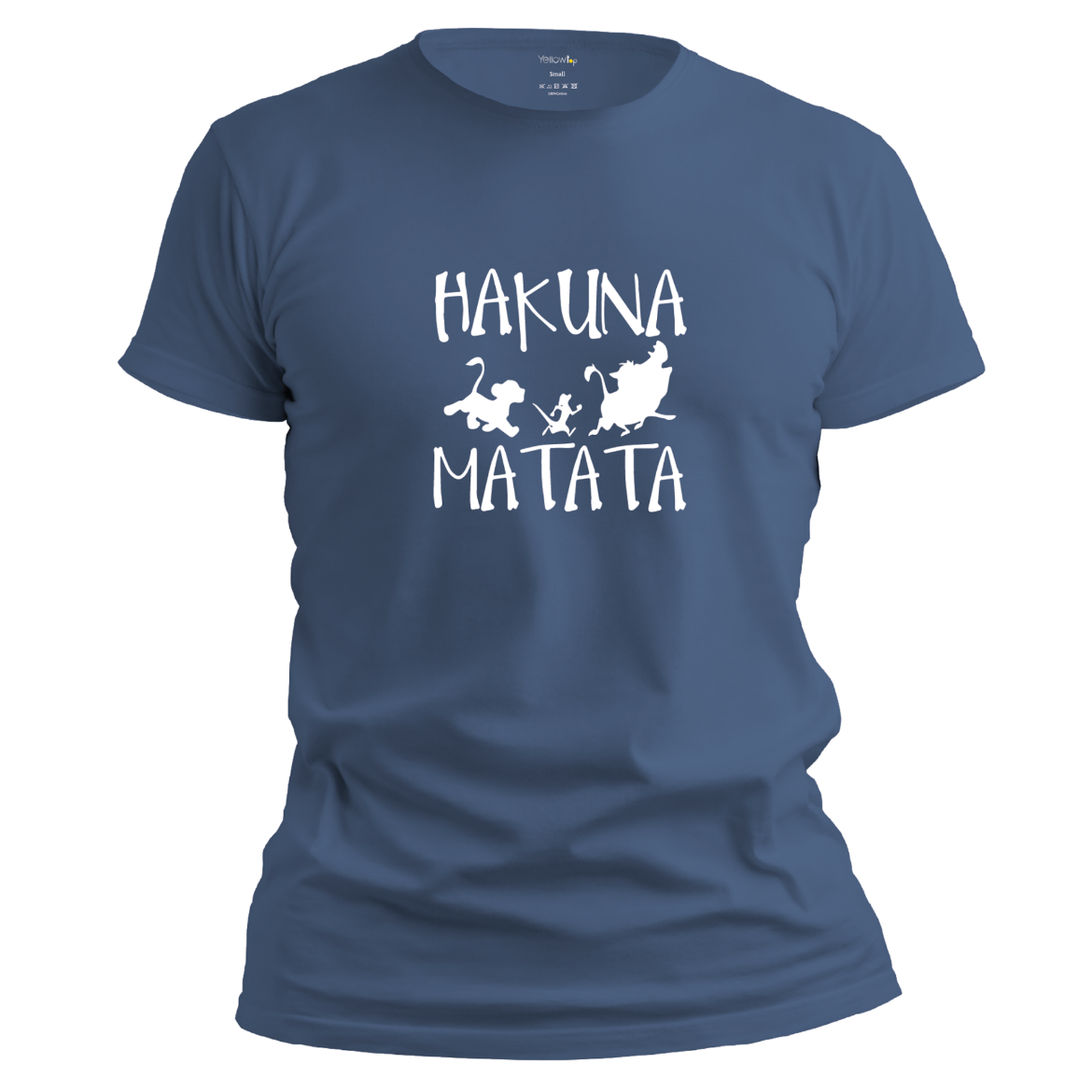 Εικόνα της T-shirt με τύπωμα "hakuna matata" μπλε