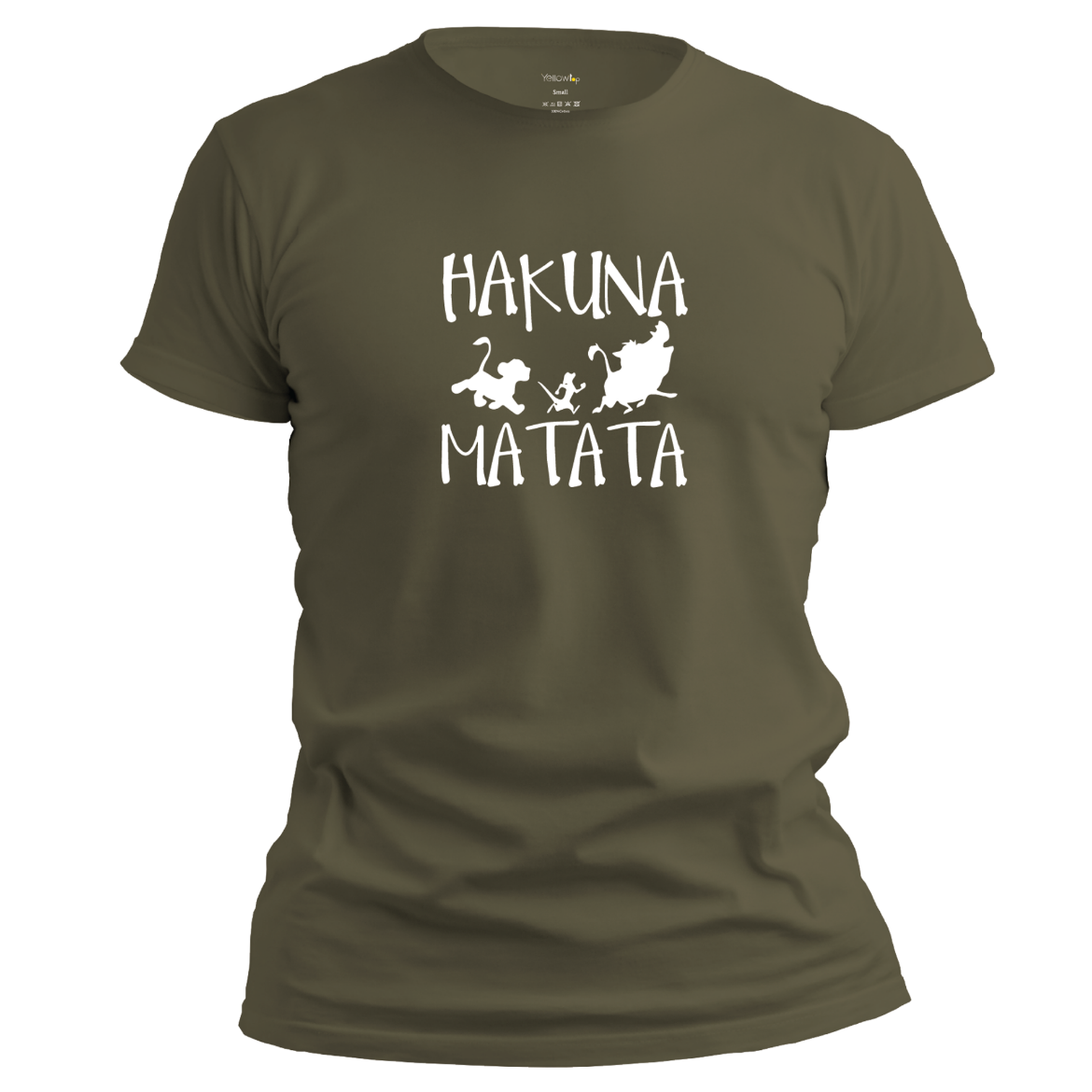 Εικόνα της T-shirt με τύπωμα "hakuna matata" πράσινο